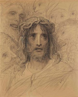  Le Christ aux Accacias : Révélation Mystique dans les Tons Dorés et l'Intensité du Regard